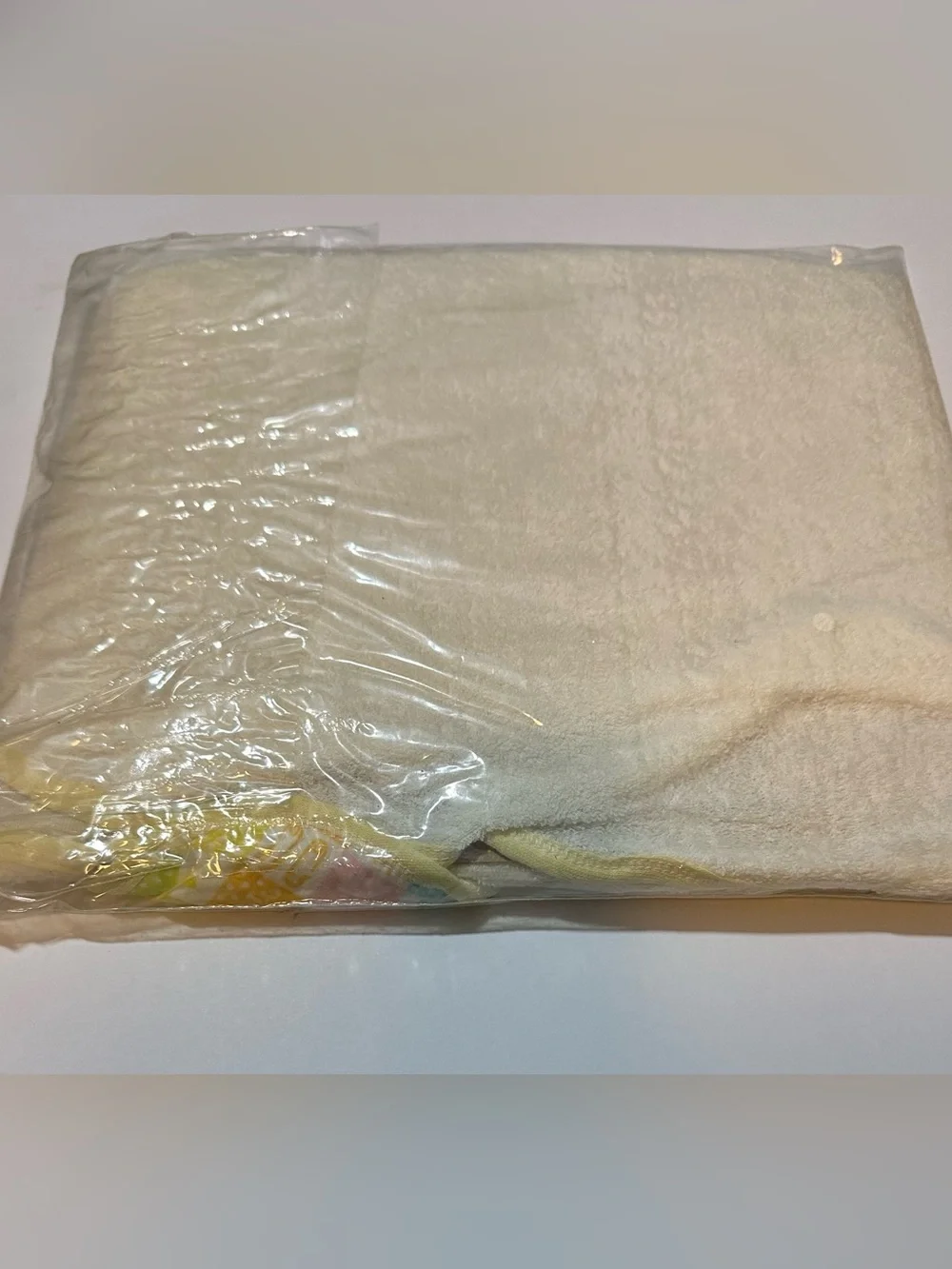 Vintage Riegel Teddy Time Hooded Bath Towel Baby Bright Pastel Checkered